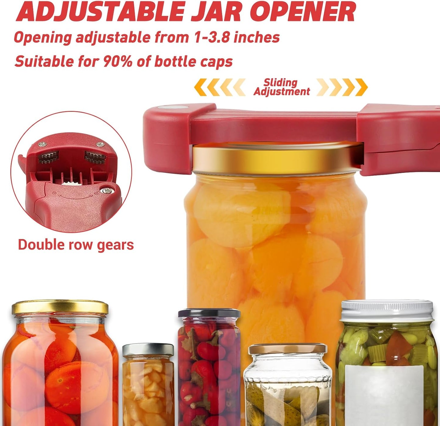 Jar Opener for Seniors with Arthritis, 7 in 1 Bottle Opener and Wine Corkscrew, Easy Grip Kitchen Gadget for Weak Hands Elderly, Retractable Jaw Lid Opener with Magnetic Storage (Teal)