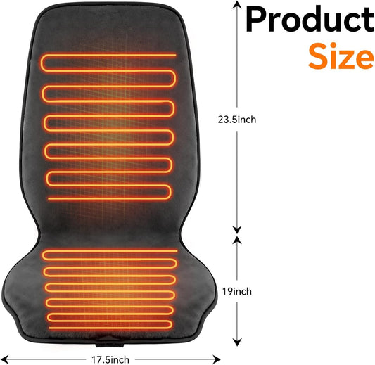 Dark Grey Heated Seat Cover Cushion with Heat Warmer, Large Size Soft Comfortable Winter Seat Cover Cushion Heating Pad for Office Home Chair Warm Cold Weather Gift for Winter, 3 Models Setting