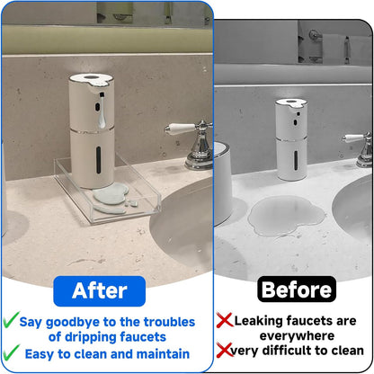 Acrylic Dispenser Drip Tray, Automatic Soap Dispenser Bracket, Laundry Detergent Drip Catcher Prevent Dripping and Spraying, Soap Dispenser Water Tray (Not Include Soap Dispenser)