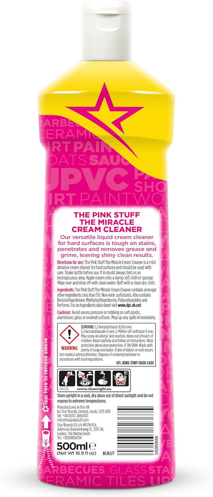 The Pink Stuff Miracle Cream Cleaner, 16.9 Fl Oz