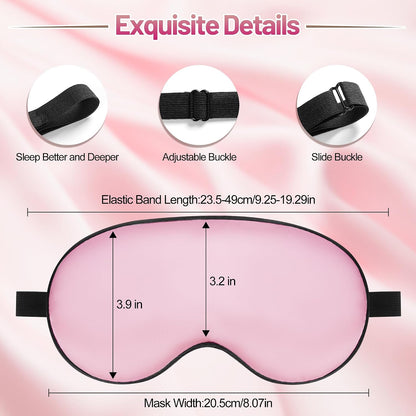 Sleep Mask, Silk Eye Mask for Sleeping with Adjustable Strap, Satin Blackout Sleeping Eye Mask for Men&Women, Comfortable Blindfold Eyeshade for Night Sleep(Black)