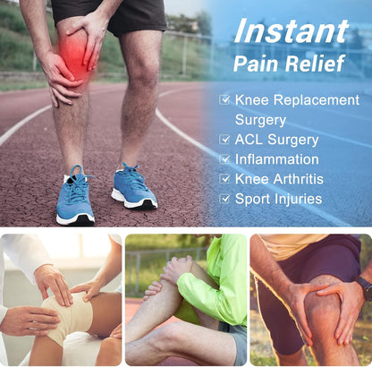 Relief Expert Knee Ice Pack Wrap Around Entire Knee, Large Ice Pack for Leg Soothing Discomfort, Reusable Ice Wraps with Cold Compress for Musclar Relaxation, Post-Workout Recovery,XL