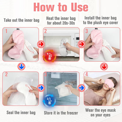 BeHoomi Heated Eye Mask, Weighted Sleep Mask for Eye Relaxation, Purple | Warm Compress for Eyes, Cooling Eye Mask for Sleeping, Reusable Hot and Cold Eye Masks for Home, Office, Gifts for Women