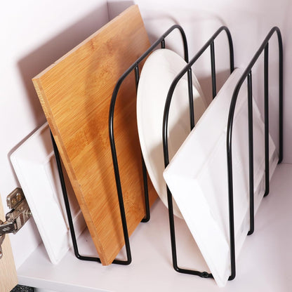 WANGDEFA 2 Pack Base Cabinet Tray Dividers 11.8 * 9 * 3inch Baking Sheet Organizer Rack Cookie Sheet Organizer Narrow U-shaped Wire Tray Divider Steel Cookware Holder with 3 Slots for Narrow cabinet