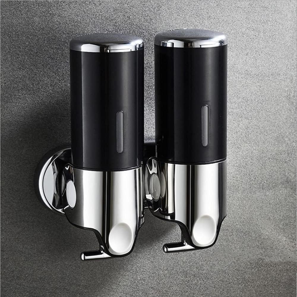 3 in 1 Chamber Wall Mounted Shampoo and Conditioner Dispenser (Silver) | No Drill Shower Soap Dispenser for Bathroom & Hotel Leak-Proof Pumps, Easy Installation and Large Capacity
