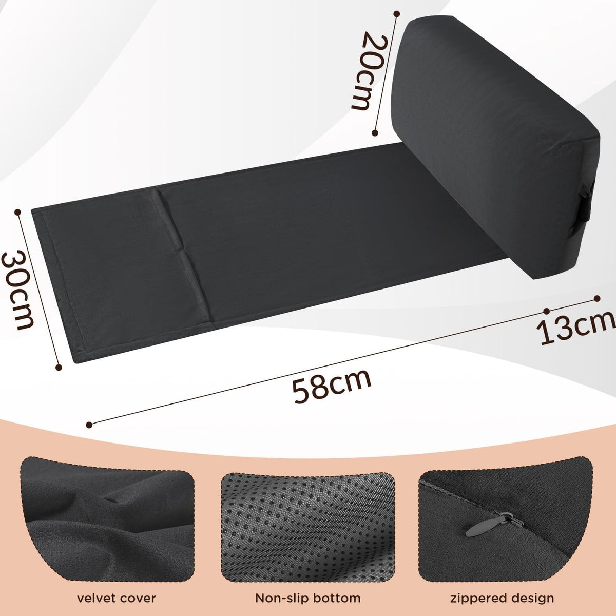 Head Recliner Pillow Adjustable Shredded Memory Foam Headrest Pillows for Recliner Chairs,Non-Slip Velvet Cushion for Pain Relief Neck Support Pillow for Travel Home Sofa Armchair with Zipper Cover