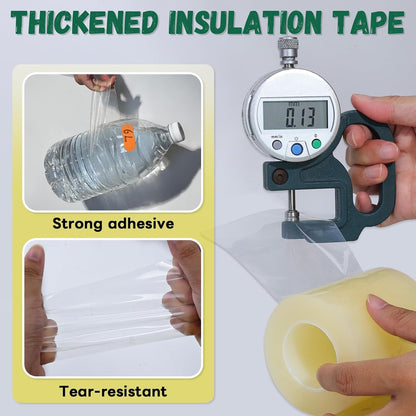 Window Sealing Tape, 20 Mil Thick Window AC Insulation Sealing Draft Tape | 3 inch X 33 FT, Blocker for Cold Heat Air, Waterproof Tape for Repair, Heavy Duty No Residue (Clear)
