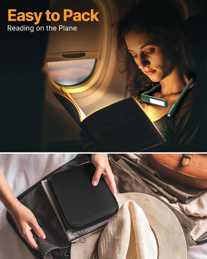 Neck Reading Light Book Lovers Gifts, Rechargeable 80Hrs Eye-friendly 3 Colors & Stepless Dimming Book Light for Reading, Christmas Stocking Stuffers for Men Women Camping Knitting Crochet Accessories