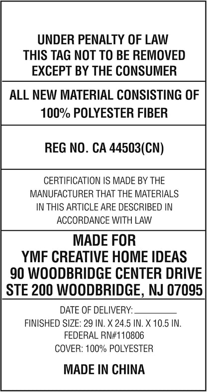 Champion Faux Wool Bedrest Pillow, 100% Polyester Cover and Fill, Spot Clean Only, Navy Blue, 29" x 24.5" x 10.5"
