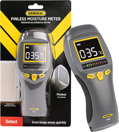 General Tools MMD4E Moisture Meter for Wood, Walls & Water Leak Detection | Pinless wood moisture meter for drywall & walls. Detects mold & humidity. Water leak detector for home moisture testing.