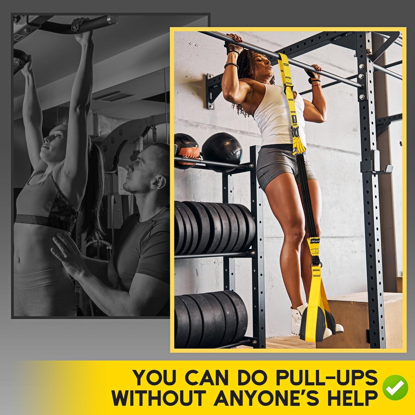 Pull Up Assistance Bands, Adjustable Heavy Duty Resistance Band for Pull Up, 3 Pull Up Bands, Comfortable Fabric Feet/Knee Rest, Assistance Bands for Pull-Up, Home Fitness, Body Stretching