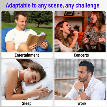 Ear Plugs for Sleeping Noise Cancelling, Reusable 35-46dB Noise Reduction Earplugs with 7 Silicone Ear Tips & Carry Case, Comfortable Hearing Protection for Sleep, Work, Study, Travel & Concerts White
