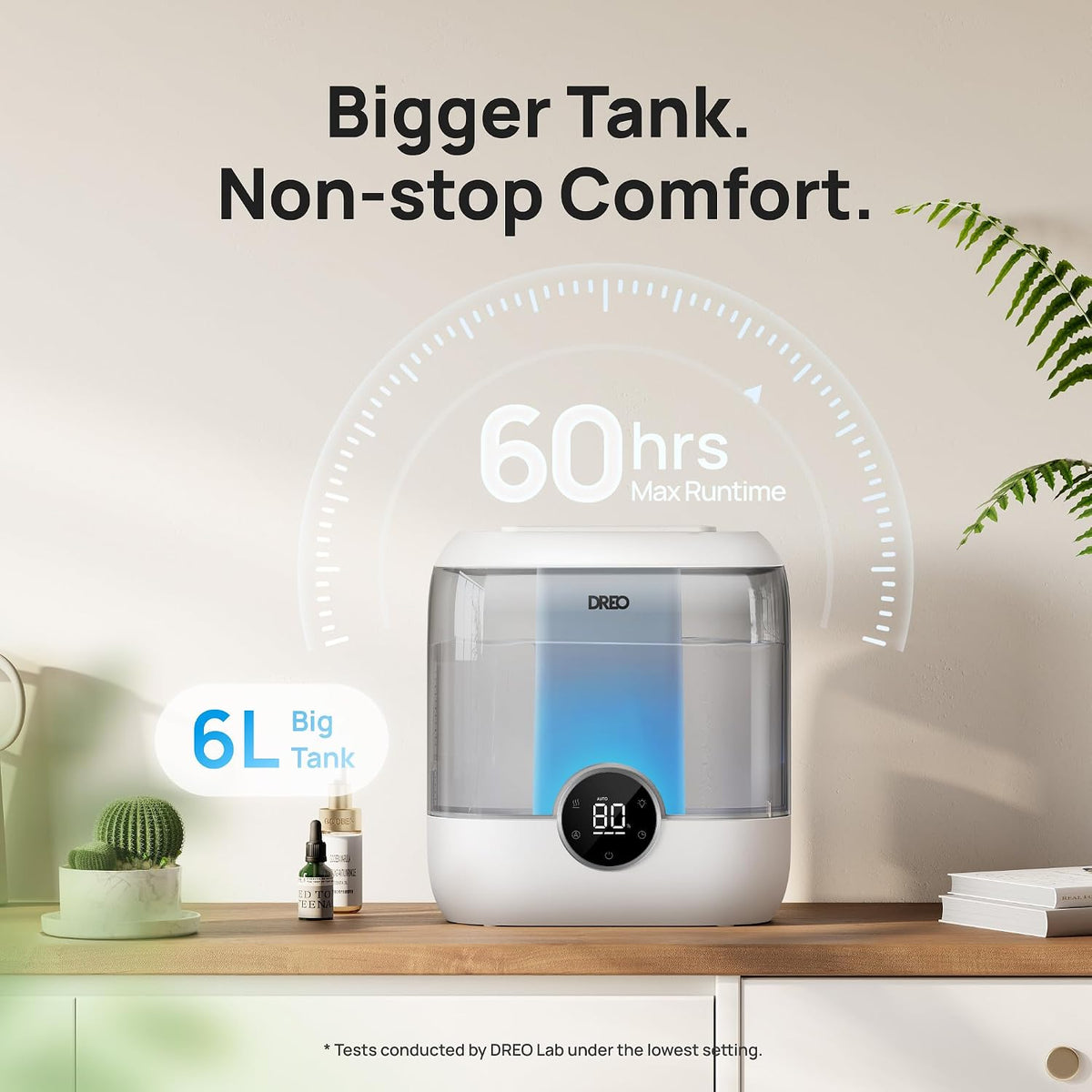 DREO 3L Humidifiers for Bedroom, 30H Runtime, 26 dB Quiet, Black