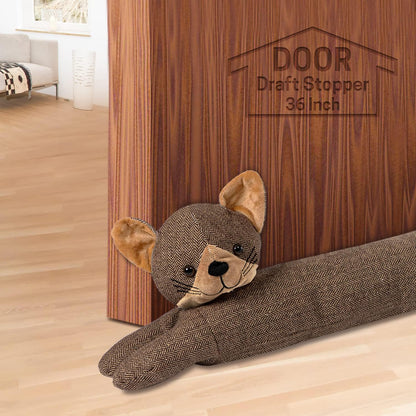 SWISSELITE 36 Inch Under Door Stopper, Decorative Door Noise Blocker | Weighted 3.2 Pounds Animal Air Draft Stopper Soundproof Energy Saver for Door & Window