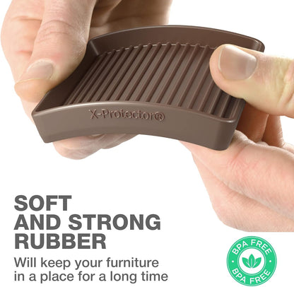 Furniture Cups X-PROTECTOR – 1.7" Caster Cups 4 PCS – Furniture Coaster | Ideal Bed Stoppers – Non Skid Furniture Pads with a Perfect Design – Lined Rubber Furniture Pads - Protect Any Flooring!