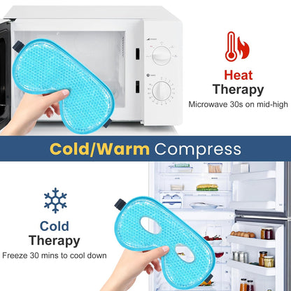 BeeVines Cooling Eye Mask, XL Jumbo Size Freezer Gel Eye Masks (2 Pack)