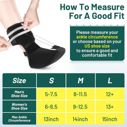 Plantar Fasciitis Night Splint Sock - Hook Knob Adjustment Extended Support Plate with Massage Ball - Relief for Plantar Fasciitis Heel Pain Achilles Tendonitis - Secure Fit for Men Women Black Small