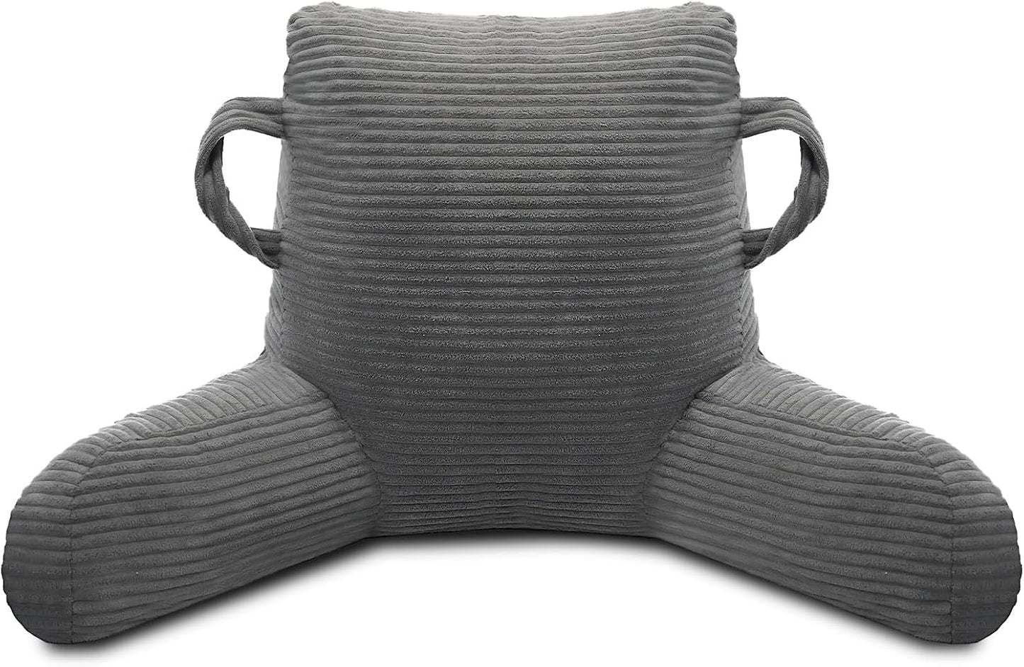 Reading Pillow for Sitting in Bed Adult, Memory Foam, Pockets | Shredded Memory Foam Backrest, Back Pillow with Arms and Pockets, Provide Comfort for Reading and Gaming in Bed, Black