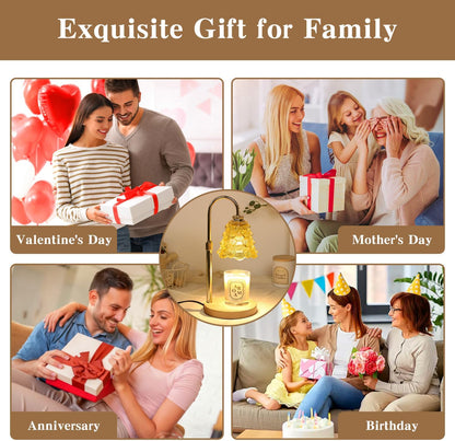 Fragrance Candle Warmer Lamp with 2 Bulbs Electric Candle Warmer with Timer & Dimmer for Home Decor