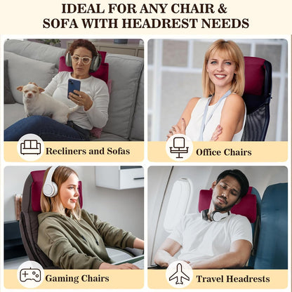 Recliner Headrest Pillow, Adjustable Comfort Neck & Head Support Pillow