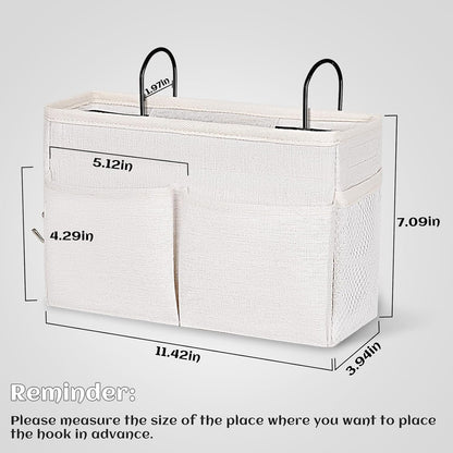 Bedside Caddy Bedside Hanging Storage Basket Bed Caddy for Headboards Bunk Dorm Rooms Crib Beds Rails Organizer (Grey)