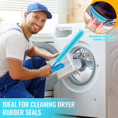 5 Pack Dryer Vent Cleaner Kit, Extra Long Flexible Brushes for Lint, Pet Hair & Dust, Refrigerator Coils, Home Washers, Sinks & Drains