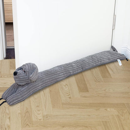 Under Door Draft Stopper Decorative Wind Stopper 36 inch for Door & Window, Weighted Animal Air Draft Stopper for Bottom of Door with Hanging Loops - Brown Dog