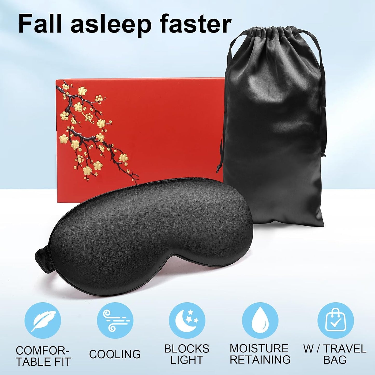 Silk Eye mask for Sleeping 3D Anti Wrinkle Skin Friendly Black Out Dusty Rose