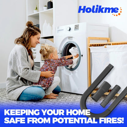 Holikme Dryer Vent Cleaner Kit – Blue Lint Vacuum Attachment | Dryer Vent Vacuum Hose Replacement Parts Reach Deep Inside Vents - Remove Hidden Lint, Speed Drying & Reduce Fire Risk