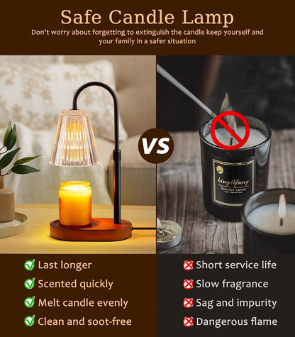 Candle Warmer Lamp with Timer - Electric Candles Wax Warmers Glass Lamps