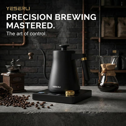 1.0L Gooseneck Electric Kettle with ±1℉ Temperature(104-212F) Control | Expert Brew Pour-Over Coffee & Tea,4 Temp Preset,12H Keep Warm,304 Stainless Steel Interior, 1200W Fast Boiling, Matte Black