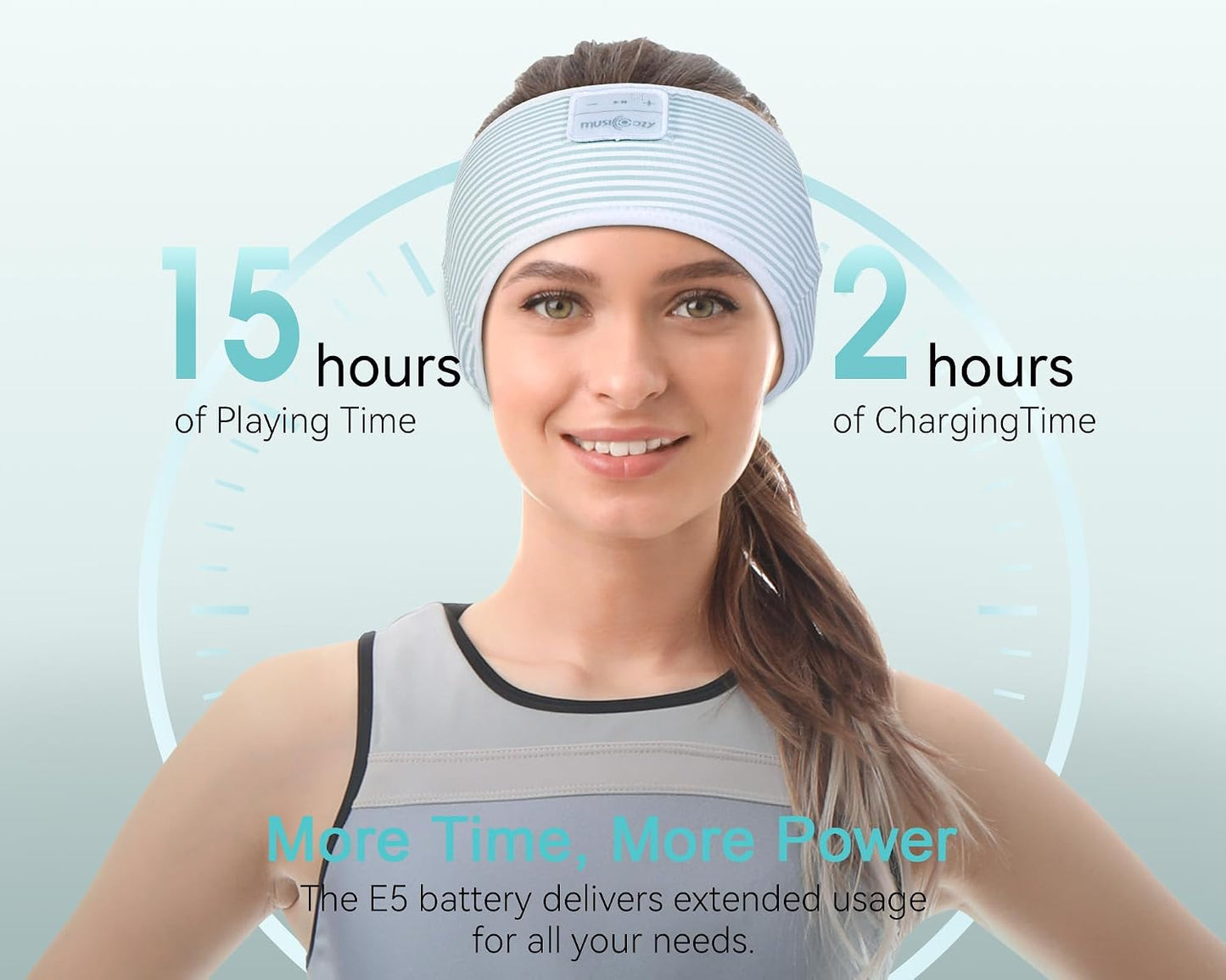 MUSICOZY Bluetooth Headband Sleep Headphones Earbuds for Sleeping Sports | Wireless Music Earphones Sports Sweat Resistant with HD Stereo Speakers for Workout Running Travel Yoga Ideal Gifts