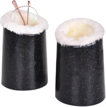 Pack of 2 Plush Lined Eyeglasses Holder Stand Case Glasses Protective Holder for Desks or Nightstands