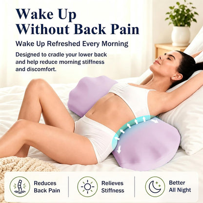 Fledano Lumbar Support Pillow for Bed – Memory Foam Lower Back Pain Relief Pillow for Sleeping, Ergonomic Lumbar Pillow for Side & Back Sleepers, Sciatica & Hip Pain Relief, Washable Cooling Cover