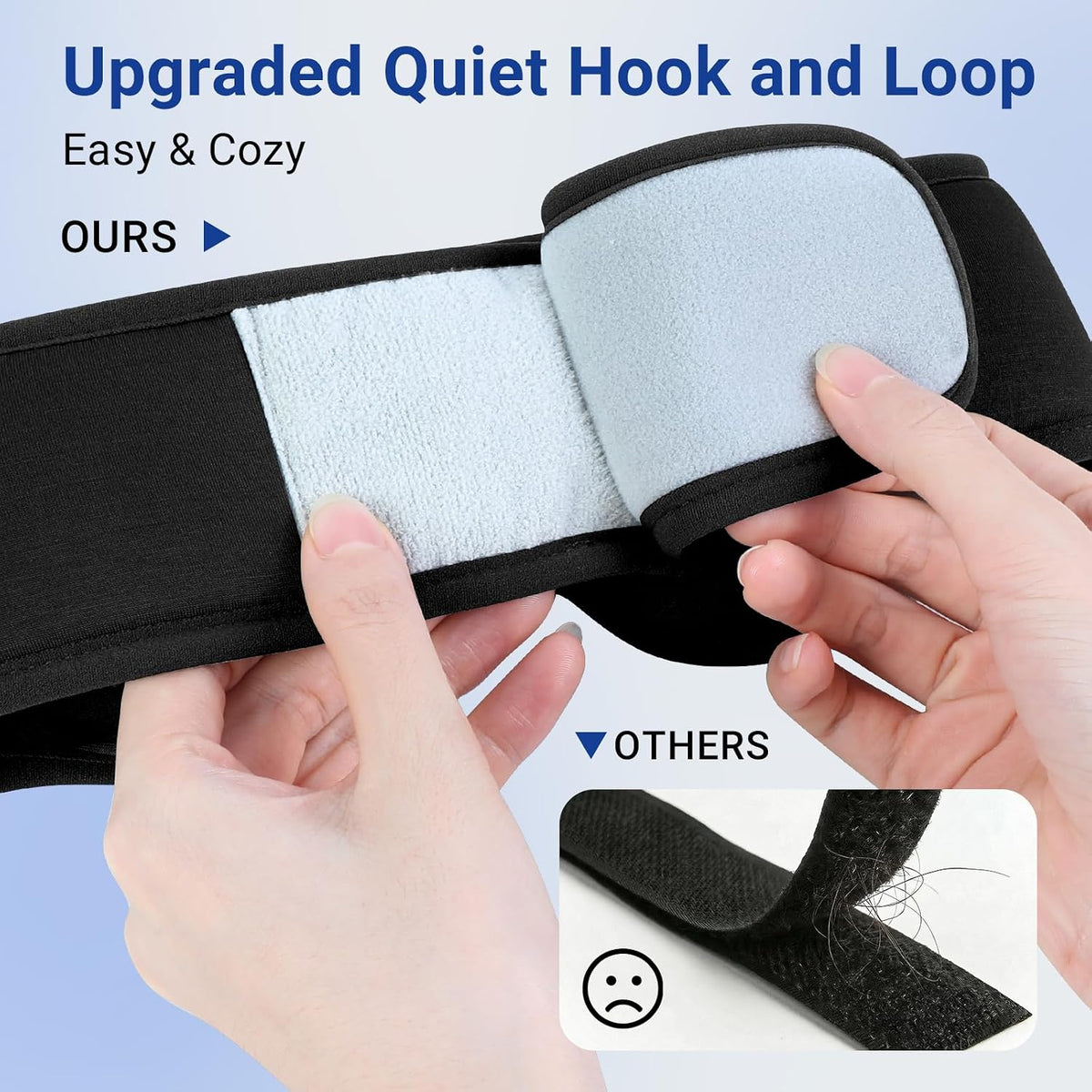 Bamboo Cotton Sleep Mask with Bluetooth Headphones, 100% Blackout, Grey