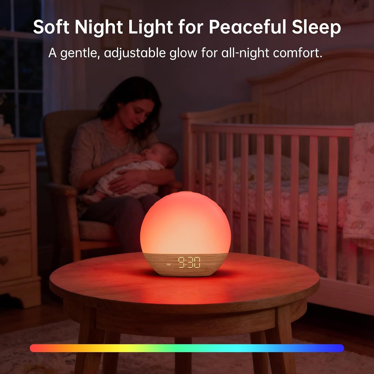 Sunrise Alarm Clock with Sound Machine: Gradual Wake Up Light with Sunrise Simulation - White Noise Machine with Bluetooth Speaker for Sleeping - Dimmable Night Light for Adults Kids Baby Bedroom