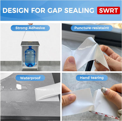SWRT White Window Weather Sealing Tape 2 in x 90 FT, AC Seal, Residue Free | Blocks hot air, dust, and insects for summer insulation, ideal for doors, windows, and air conditioners