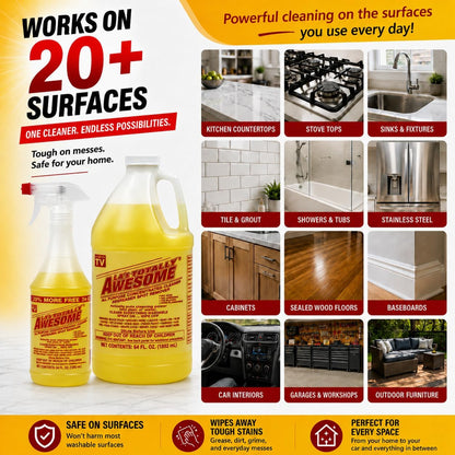La's Totally Awesome All Purpose Cleaner & Degreaser, 24 oz Spray + 64 oz Refill, Multi Surface Cleaner, Kitchen & Bathroom Cleaner, Grease Remover for Floors, Tile & Countertops