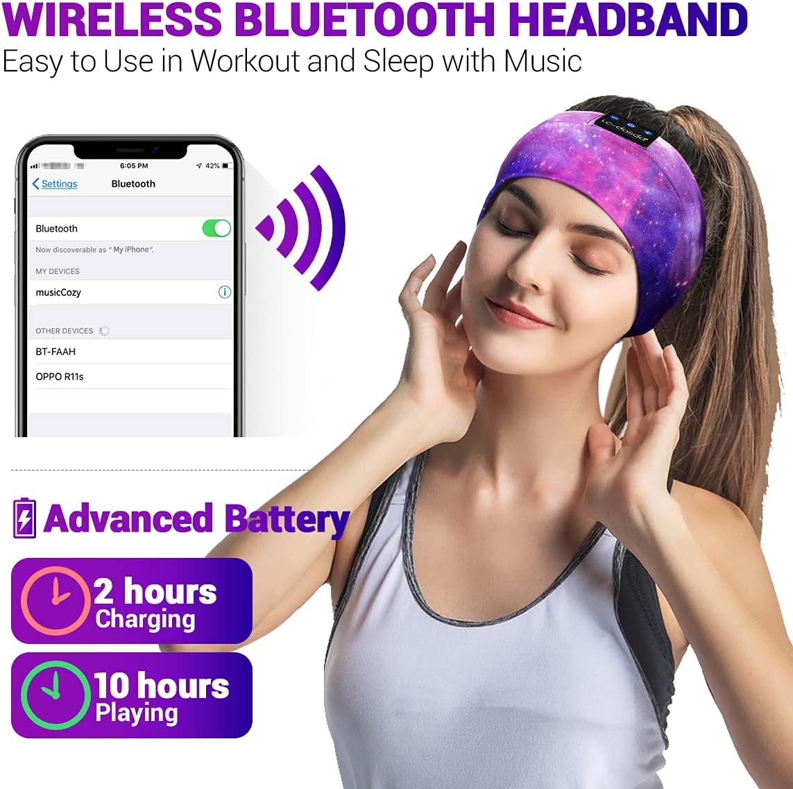 LC-dolida Sleep Headphones Bluetooth Headband
