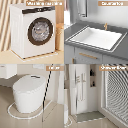 39” Transparent Shower Threshold Water Dam Stopper for Dry Wet Separation | Self Adhesive Collapsible Walk in Shower Splash Guard Seal Strip,Silicone Sink Edge Water Barrier for Bathroom,Kitchen