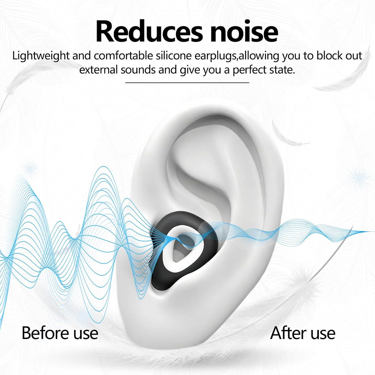 Noise Cancelling Ear plugs for Sleeping - Black Comfortable Reusable Silicone Earplugs for Sleep 24dB Noise Reduction Snoring and Studying Travel Concerts Hearing Protection with 3Tips and Storage Box