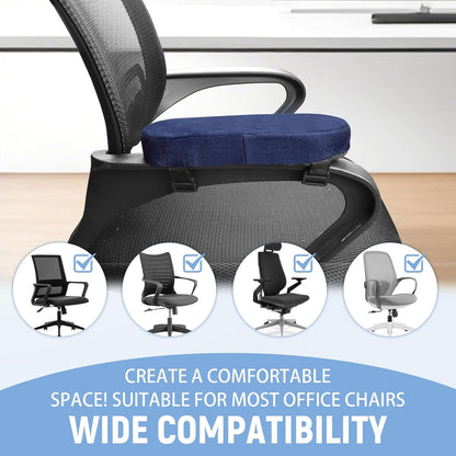2 Packs Soft Office Chair Arm Pads Cushion, Memory Foam Office Chair Armrest Covers, Comfortable Elbow Rest Pillow Adjustable for Desk Gaming Wheelchair Pressure Relief