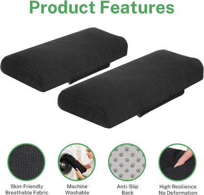 Wheelchair Armrest Pad, Mobility Scooter Elbow Pillow Tray Soft Cushion, Ergonomic Forearm Support Pillow, Arm Rest Covers for Office Chairs, Wheelchair, Comfy Gaming Chair, Grey