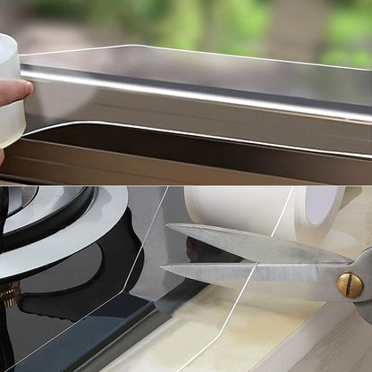 Transparent Weather Sealing Tape, Clear Draft Isolation Film Tape for Door Draft Stopper, Adhesive Tape for Doors, Windows and Shower Glass Gaps - No Residue (1.2 Inch x 16Ft)