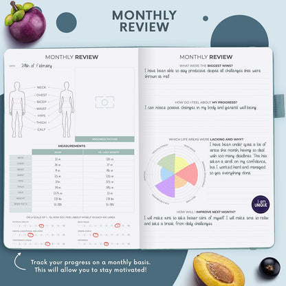 Clever Fox Wellness Planner & Food Journal for Weight Loss, A5 Orange | 5.8"x8.3" nutrition & exercise tracker for women tracking meals, diet & symptom diary, calorie counter notebook, stickers