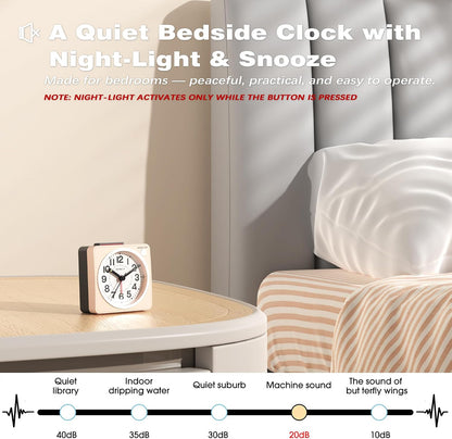 AYRELY® 2.6" × 1.4" Ultra Small Battery Operated Analog Travel Alarm Clock