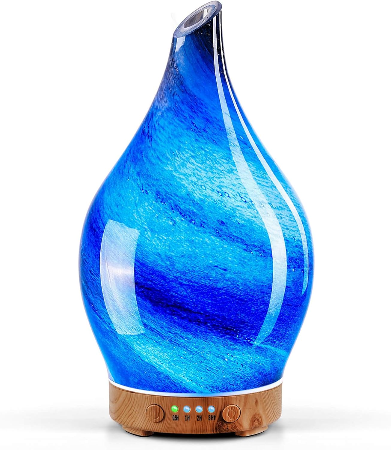Porseme Oil Diffuser 3D Glass Aromatherapy Ultrasonic Humidifier, Air Refresh Auto Shut-Off, Timer Setting, BPA Free for Home Hotel Yoga Leisure SPA Gift 150ml Last 6H - Colors A