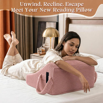 Reading Pillow/Backrest Pillow with Arms, Cup Holder & Phone Pocket