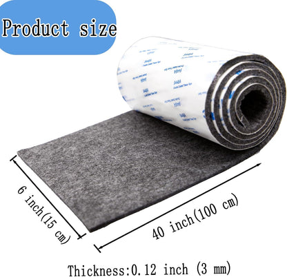 Cuttable Felt Furniture Pads with Sticky Backing,40x4 inch Self Adhesive Felt Sheets,Heavy Duty Felts Strip Roll Felts Tape Protect Hardwood Floors No Scratches No Noise