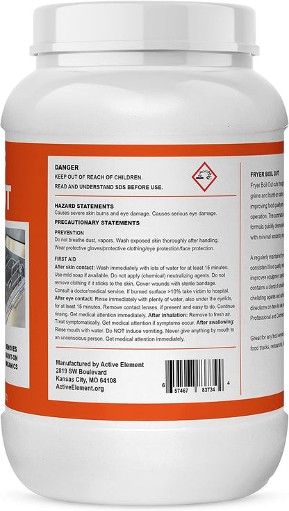 Fryer Cleaner - 8-lbs - Fryer Boil Out - Contains 21 Cleanings - Concentrated Powder - Commercial Strength - Removes Burnt On Organics - Deep Fryer Cleaner